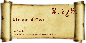 Wieser Éva névjegykártya